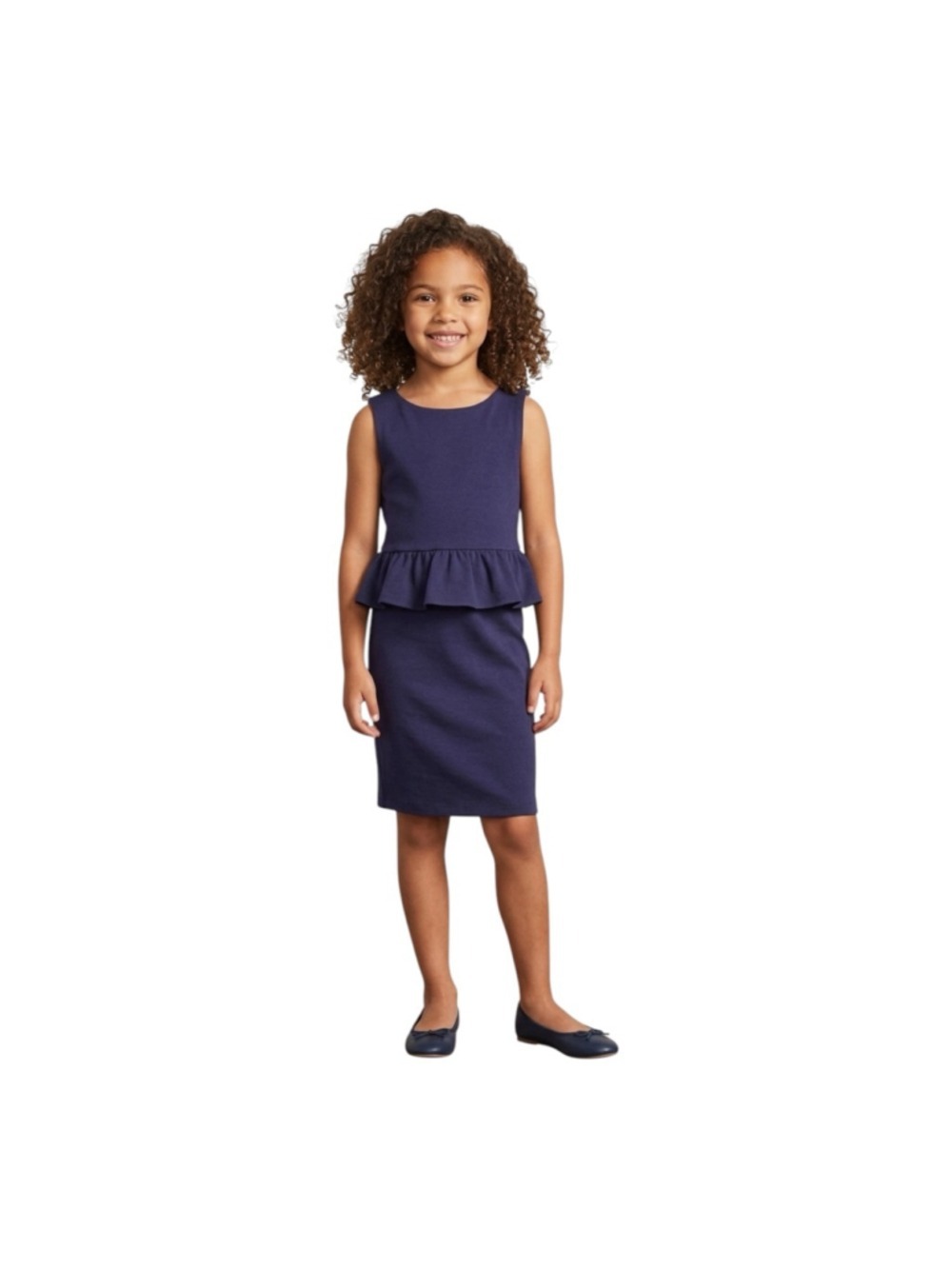 Janie and Jack Navy Peplum Dress Girls Size 6